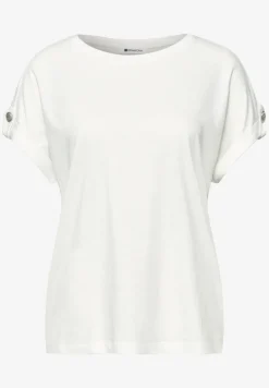 T-shirt à col rond avec boutons décoratifs