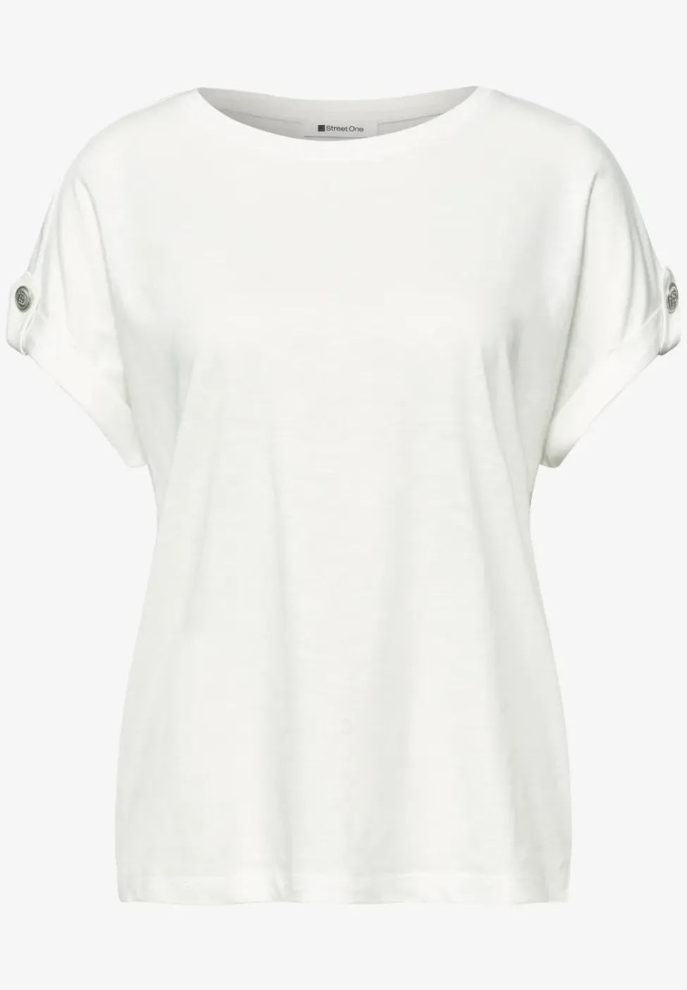T-shirt à col rond avec boutons décoratifs