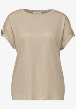 T-shirt à col rond avec boutons décoratifs