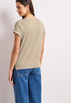 T-shirt à col rond avec boutons décoratifs