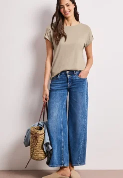 T-shirt à col rond avec boutons décoratifs