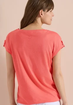 T-shirt à col rond avec détail turn-up