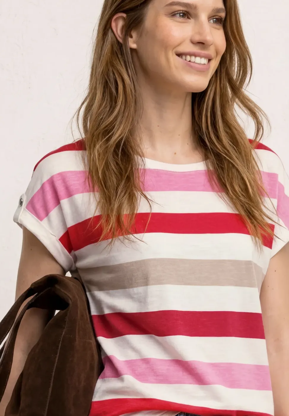 T-shirt à col rond avec détails de boutons
