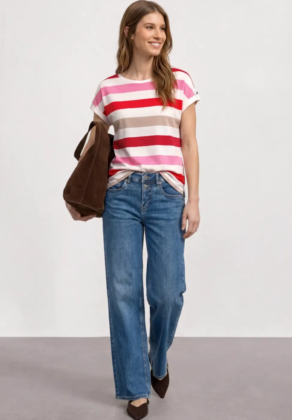 T-shirt à col rond avec détails de boutons