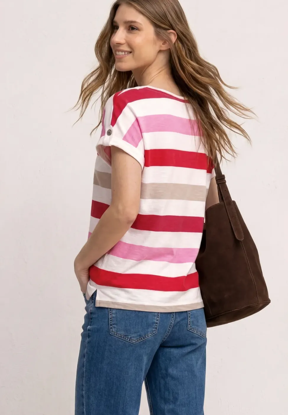 T-shirt à col rond avec détails de boutons