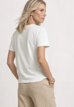 T-shirt à col rond avec détail de broderie