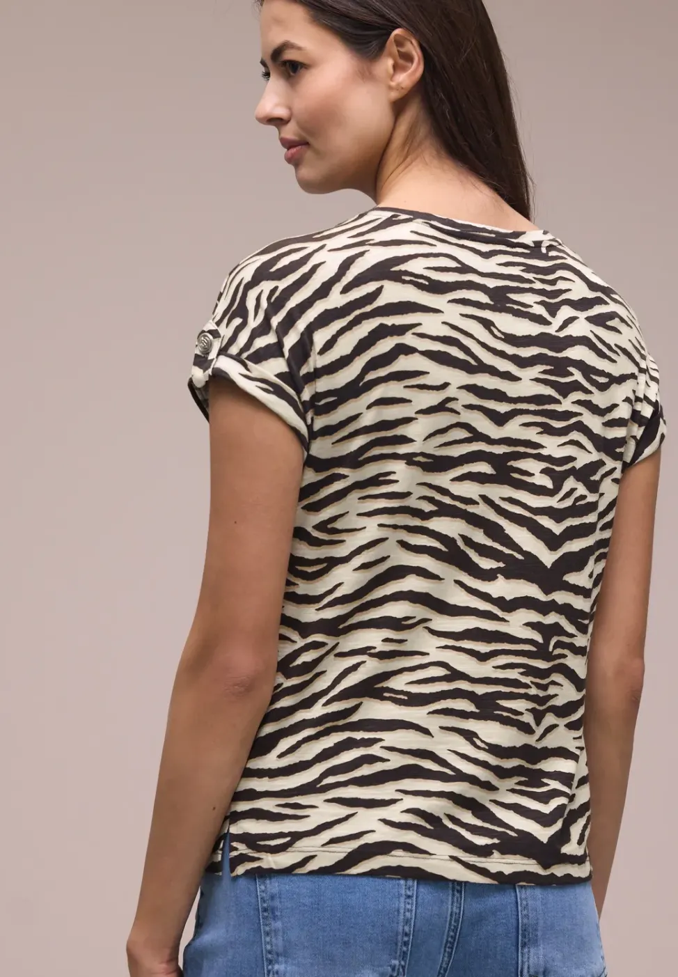 T-shirt à col rond avec détails de boutons