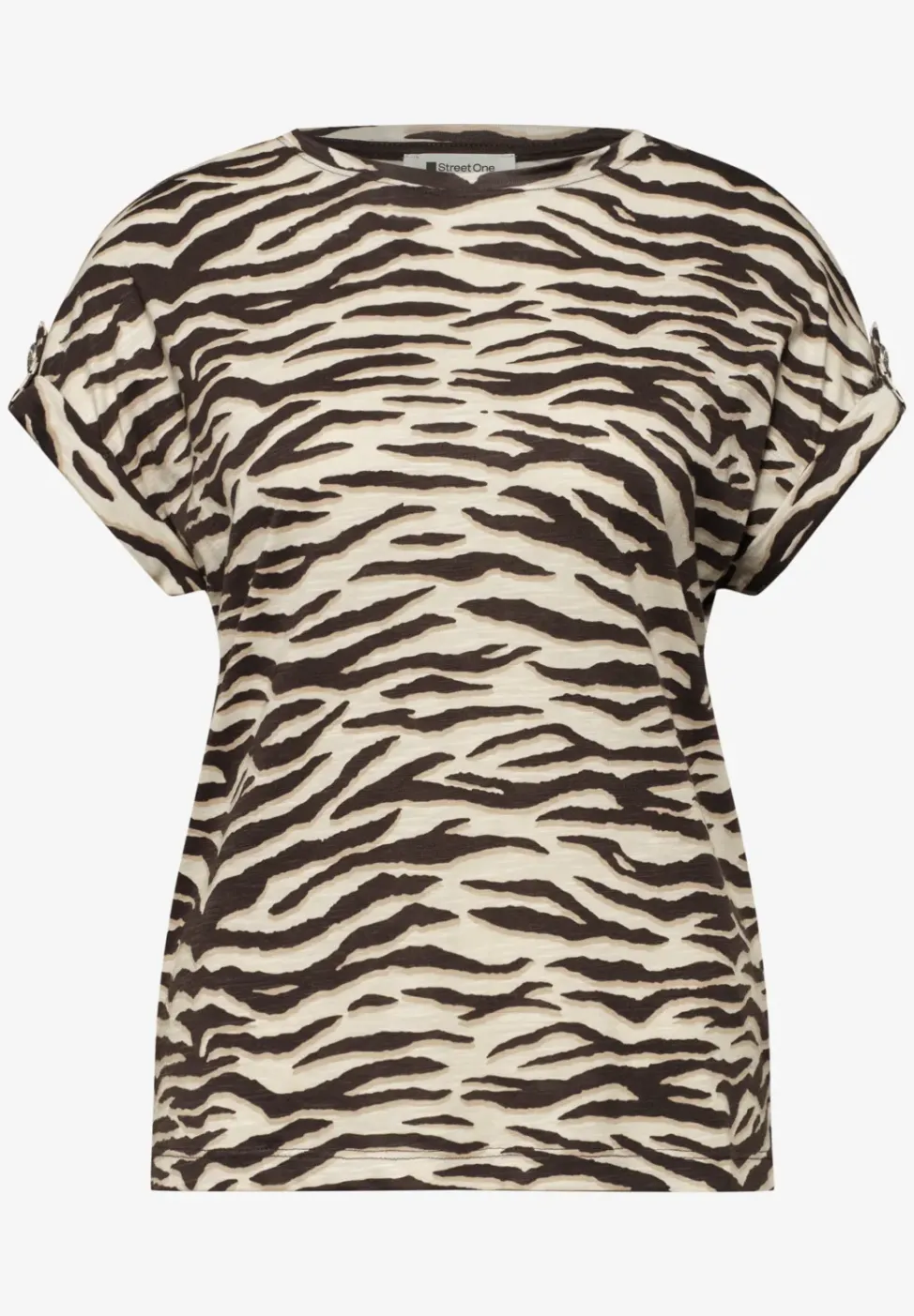 T-shirt à col rond avec détails de boutons