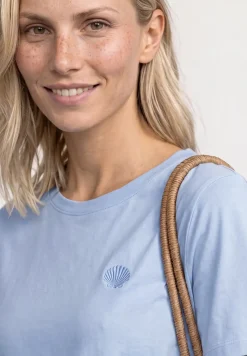 T-shirt à col rond avec détail de broderie