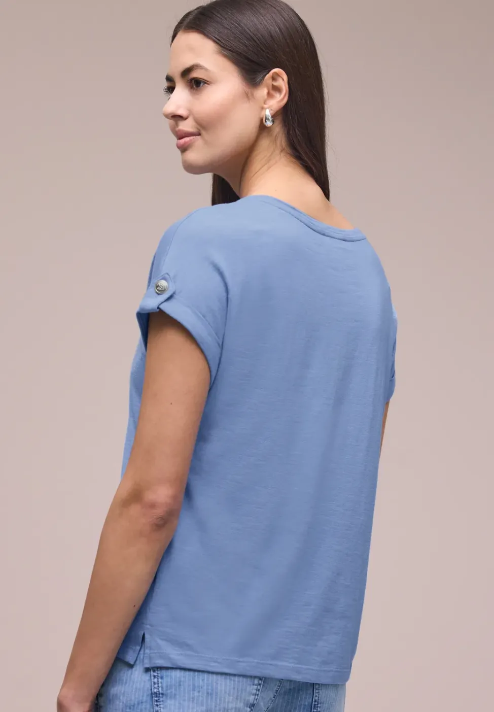 T-shirt à col rond avec détails de boutons