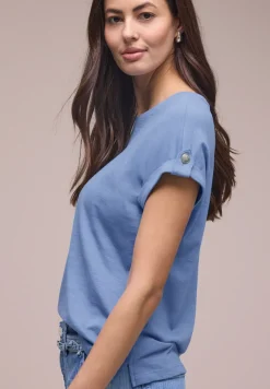 T-shirt à col rond avec détails de boutons