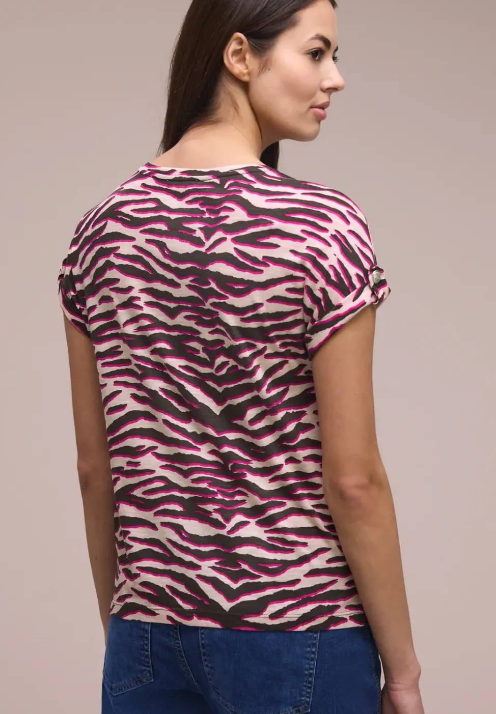 T-shirt à col rond avec détails de boutons