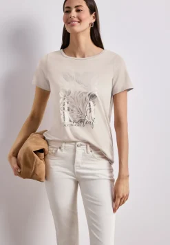 T-shirt à col rond avec impression à chaud