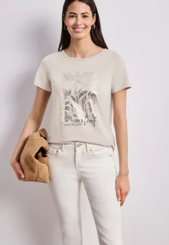 T-shirt à col rond avec impression à chaud