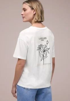 T-shirt à col rond avec impression arrière