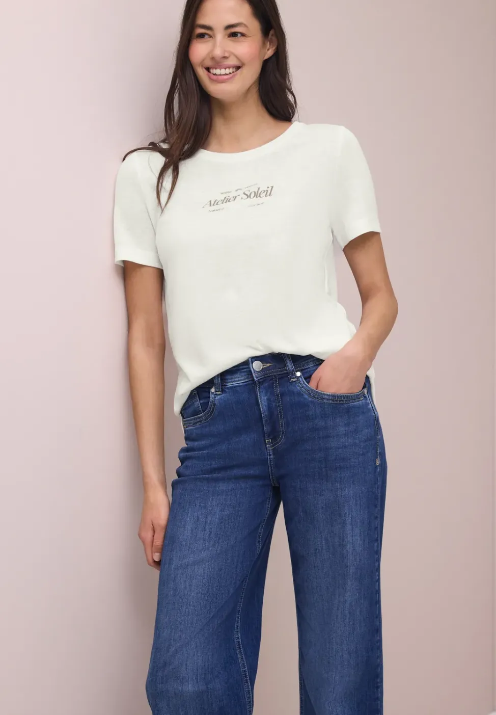 T-Shirt à col rond avec inscriptions