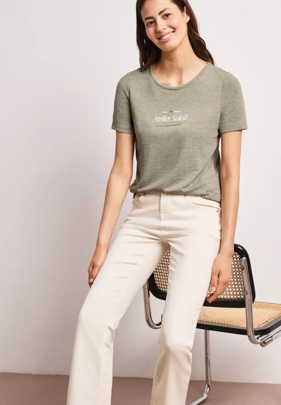 T-Shirt à col rond avec inscriptions