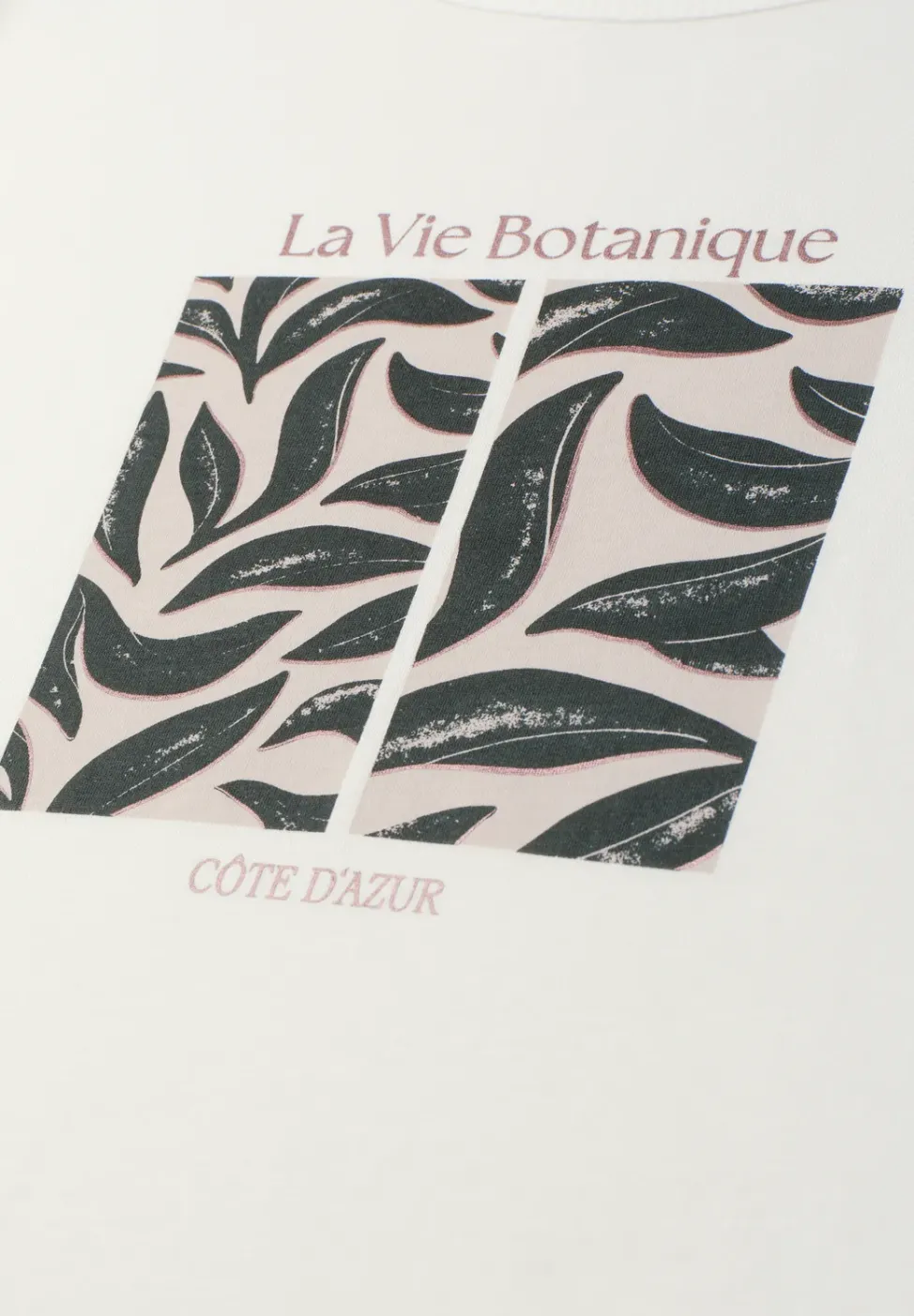 T-shirt à col rond avec motif de feuilles