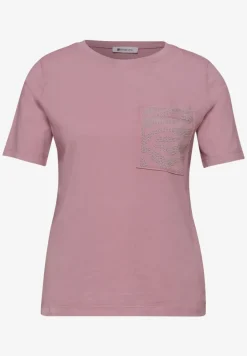 T-shirt à col rond avec pierres décoratives