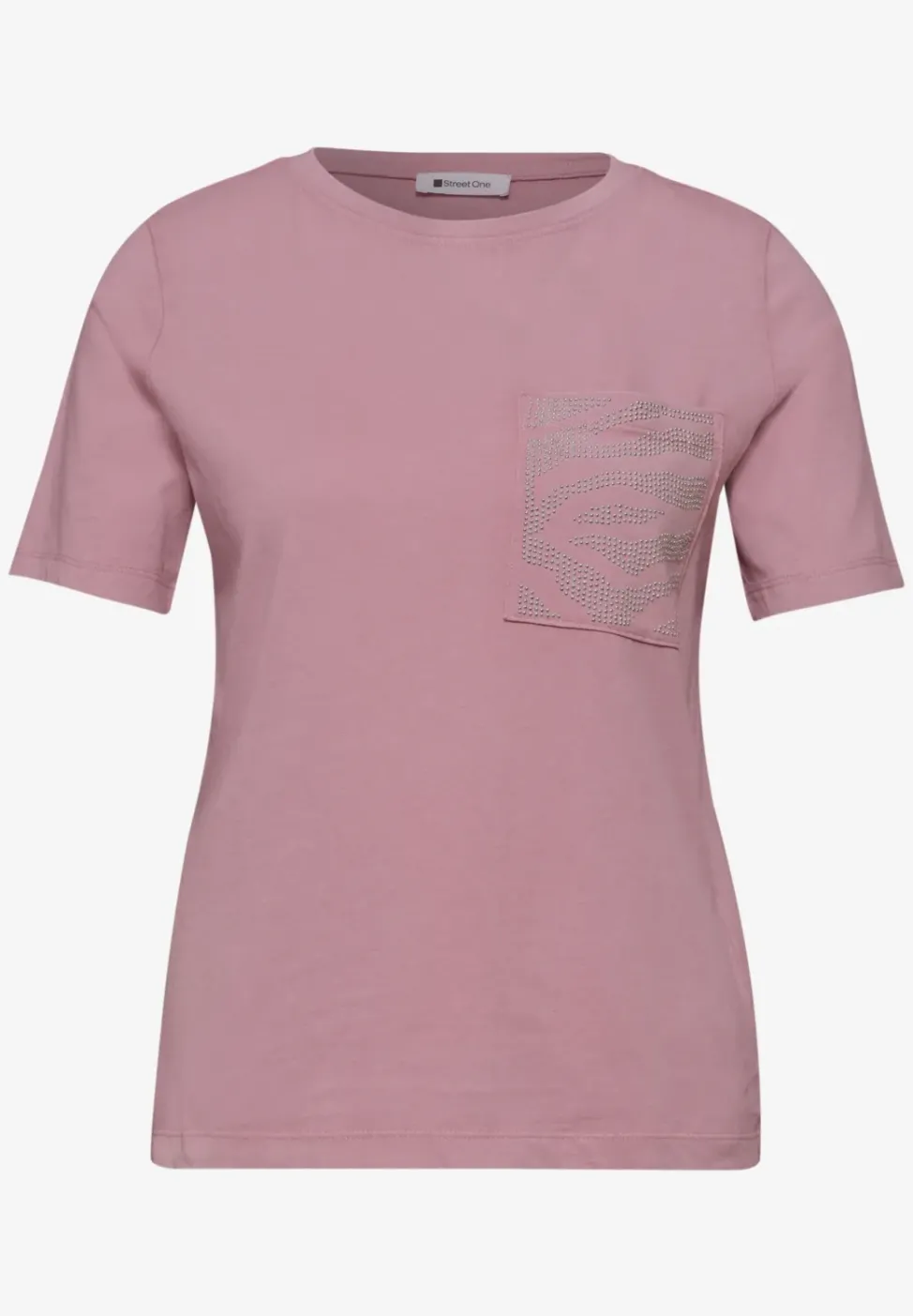 T-shirt à col rond avec pierres décoratives