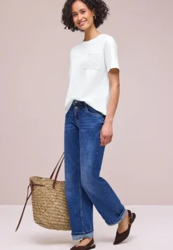 T-shirt à col rond avec poche en croquet
