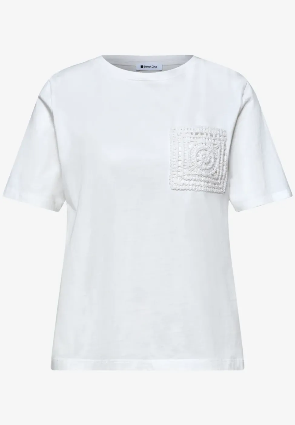 T-shirt à col rond avec poche en croquet