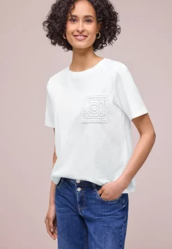 T-shirt à col rond avec poche en croquet