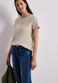 T-shirt à col rond avec wording artwork