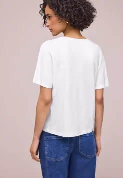 T-shirt à col rond en couleur unie
