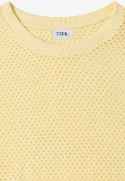 T-shirt à col rond en optique ajourée