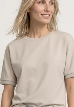 T-shirt à col rond en soie