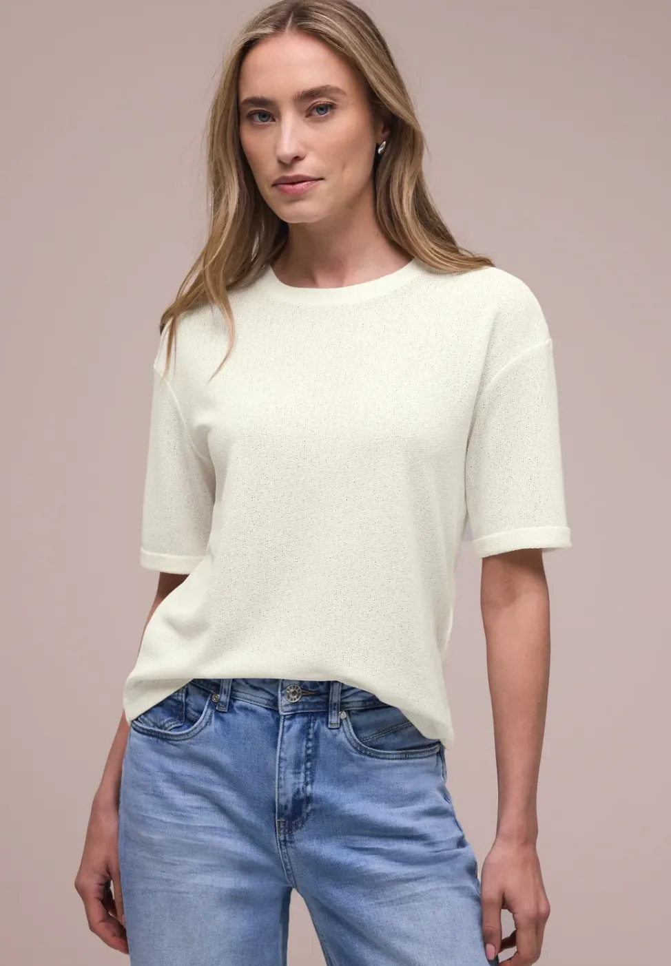 T-shirt à col rond en tricot