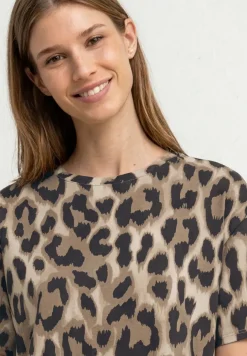 T-shirt à col rond et dentelle