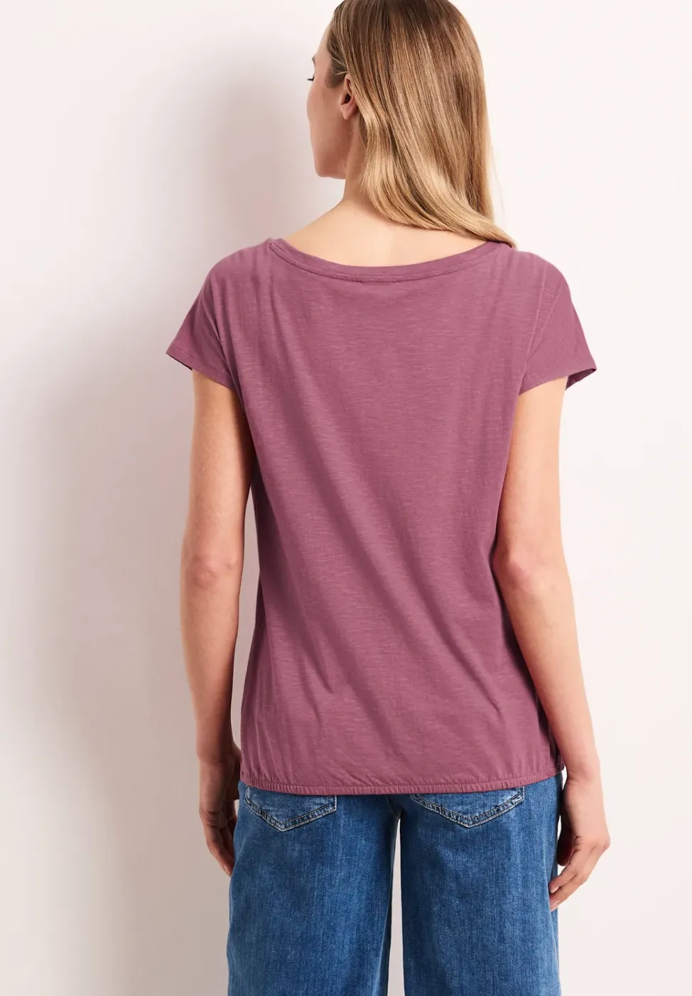 T-shirt à col rond et fronces