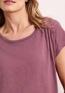T-shirt à col rond et fronces