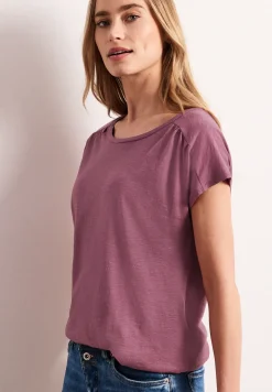 T-shirt à col rond et fronces