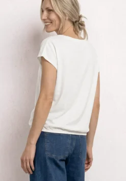 T-shirt à col rond et fronces