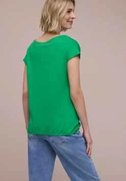 T-shirt à col rond et fronces