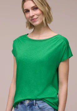 T-shirt à col rond et fronces