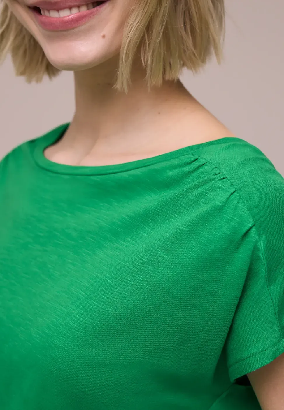 T-shirt à col rond et fronces