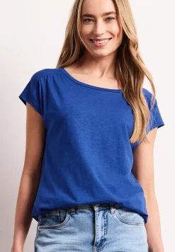 T-shirt à col rond et fronces