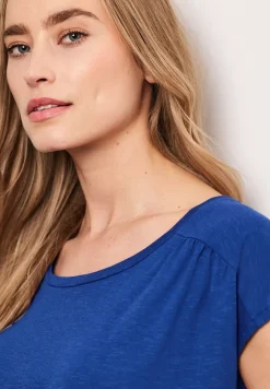 T-shirt à col rond et fronces