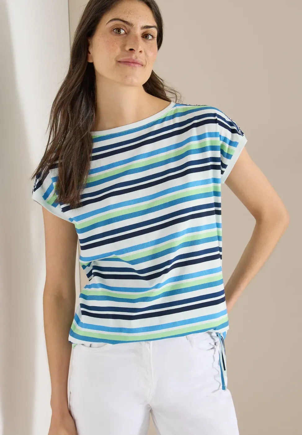 T-shirt à col rond et fronces