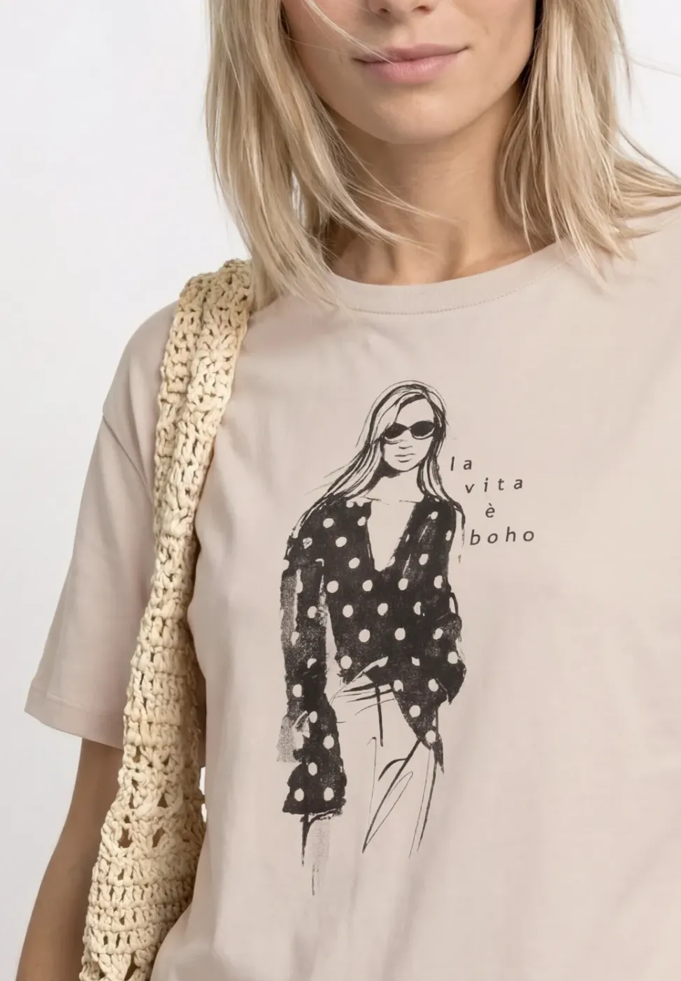 T-shirt à col rond et imprimé