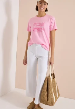 T-shirt à col rond et imprimé sur le devant