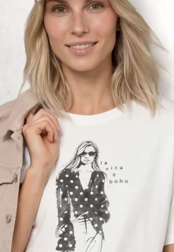 T-shirt à col rond et imprimé