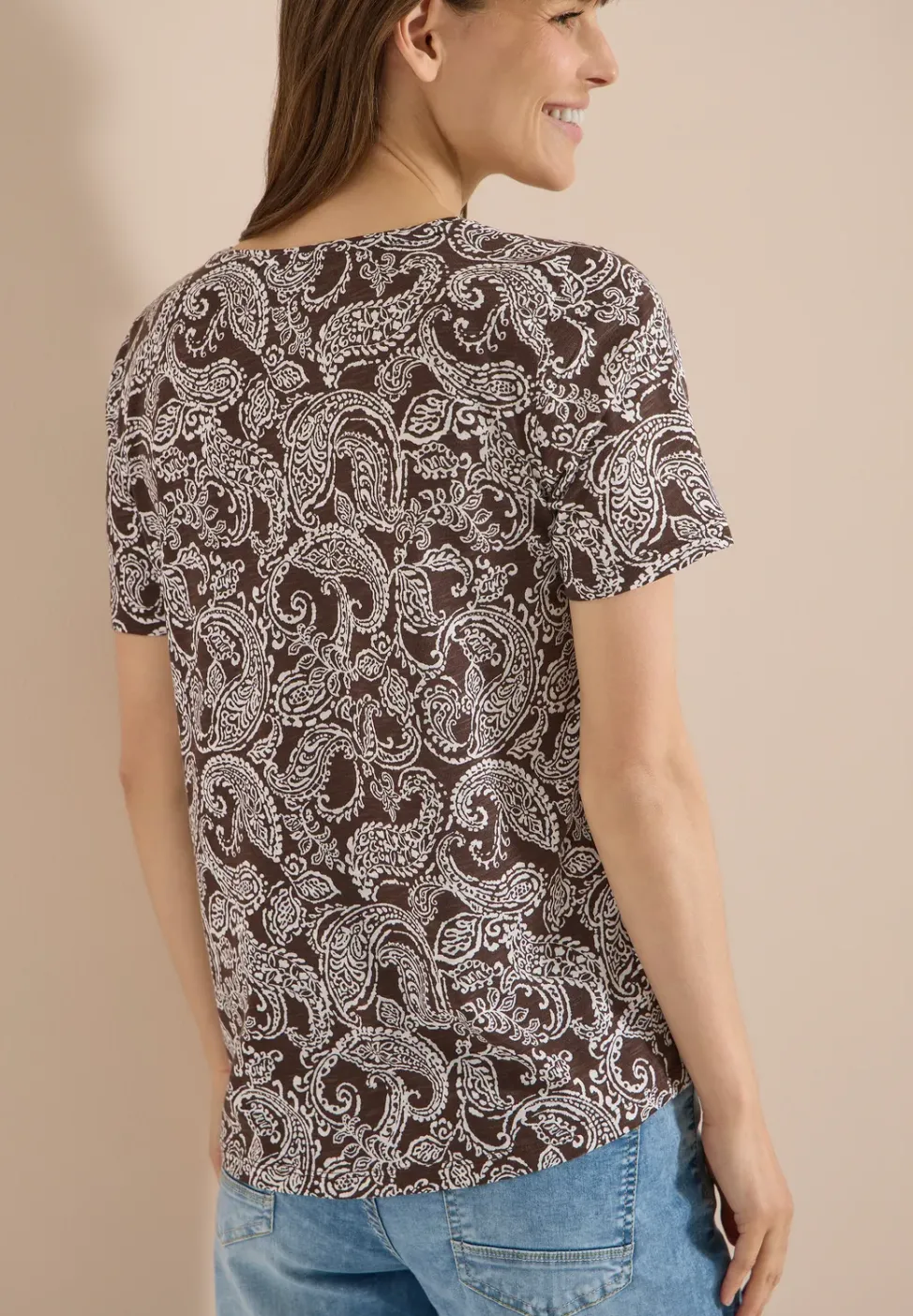 T-shirt à col rond et motif