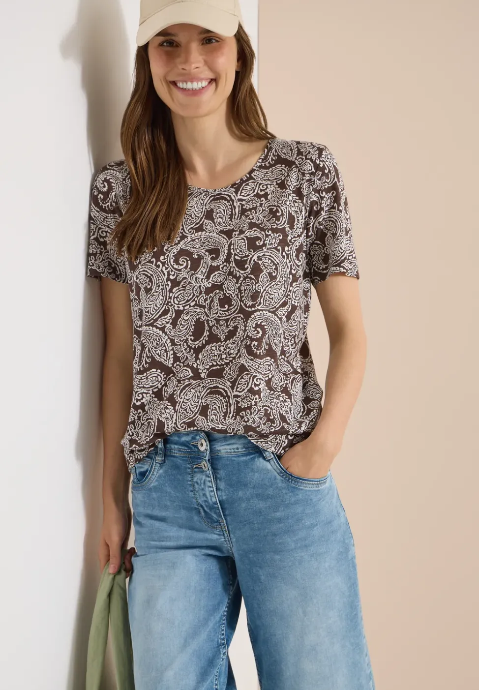 T-shirt à col rond et motif