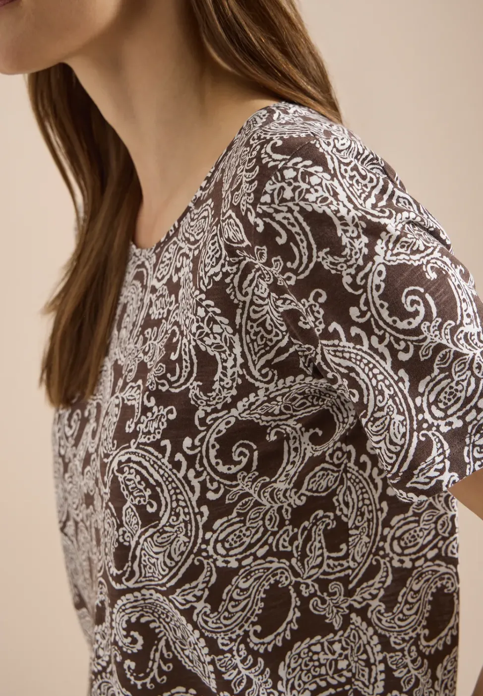 T-shirt à col rond et motif