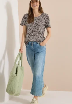 T-shirt à col rond et motif